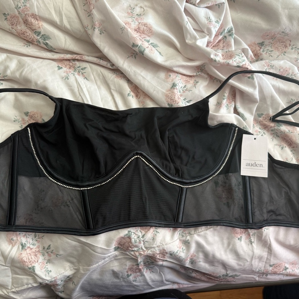 Auden Black Sheer Underwire Bra